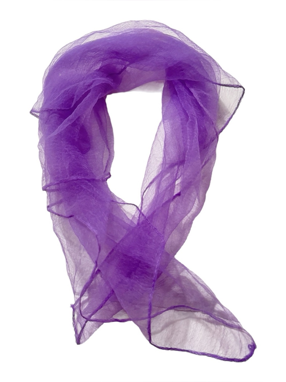 1950’s Sheer Scarf in Purple, Head or Neck Scarf, 22” x 22”